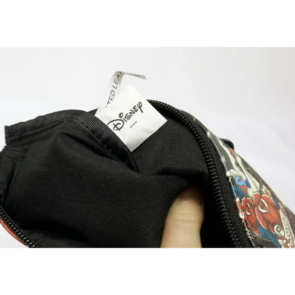 Disney Princess Loungefly Tattoo Print Black Wristlet Zipper‎ Bag with Keychain